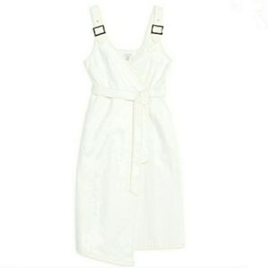 NWOT TopShop White Denim Midi Dress Size 4